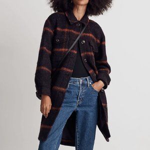 Madewell Long Shirt-Jacket in Windowpane - L